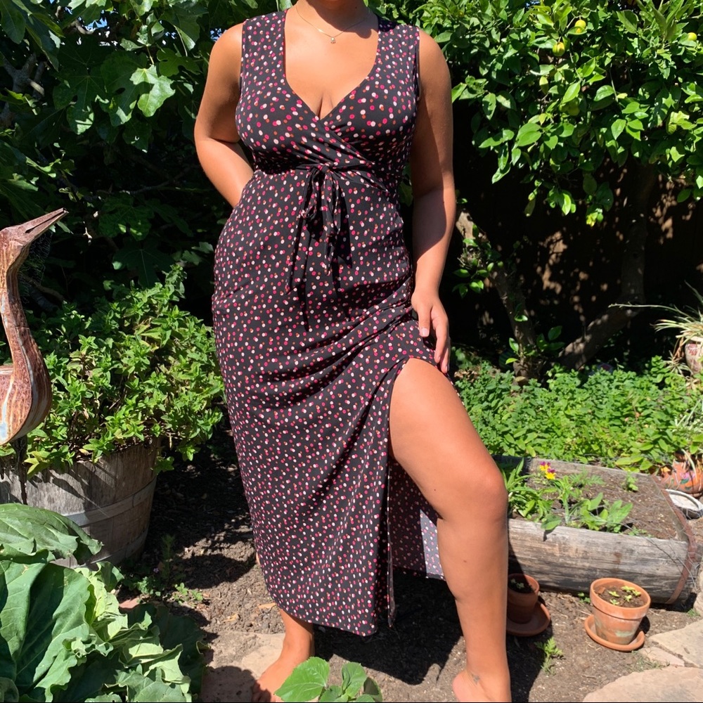 Polka dot maxi dress